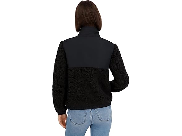 Billabong Womens Full Zip Sherpa Mixed Nylon Jacket