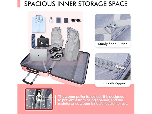 AnyZip W0893 Large Luggage 30 Inch Pink (Open Box) - Gallery 5