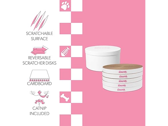 Kate 12 Inch Cardboard Cat Scratcher Pads, White