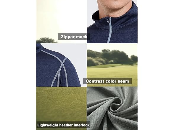 VAUTE Men's 1/4 Zip Pullover Shirts