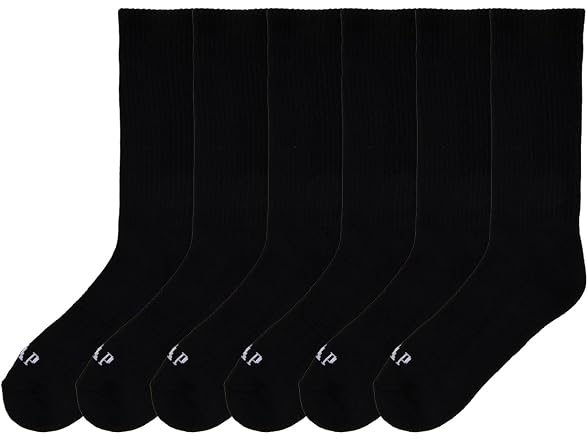 Original Air Channel Crew Socks, 6-Pack Adult Socks, Comfortable & Stretchy