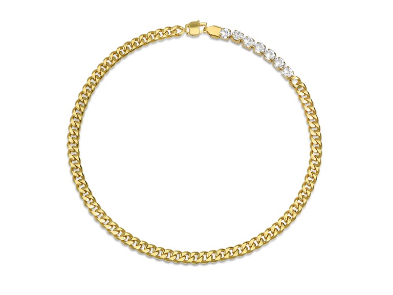 18K Gold Plated Cuban Link CZ Necklace