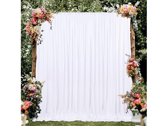 B-COOL White Backdrop Curtains 5ft x 8ft 2pk - Gallery 4