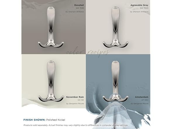 Amerock Finesse Triple Prong Polished Nickel Wall-Mounted Hook
