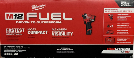 Milwaukee 3453-22 M12 FUEL 1/4in Hex Impact Kit - Gallery 2