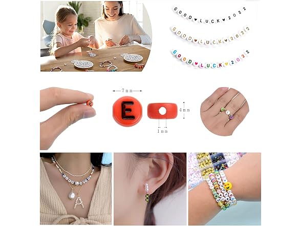 PlusWin 1400pcs Acrylic Color Numbers White Round Number Beads