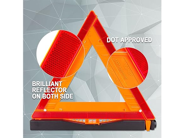 FATFOX Safety Triangles DOT Approved, 3 Pack