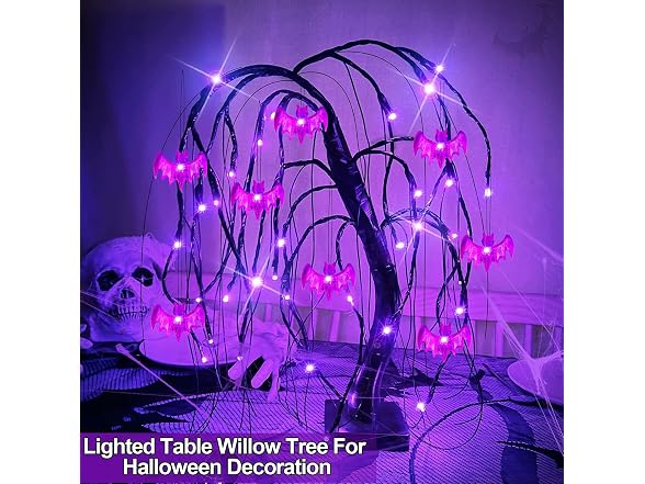 TURNMEON 24 Inch 32 LED Halloween Willow Tree