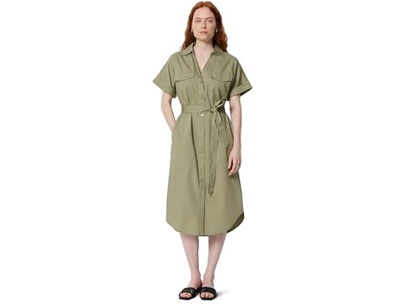 Amazon Essentials Women SS Button-Down Dress w/ Belt - Gallery 4