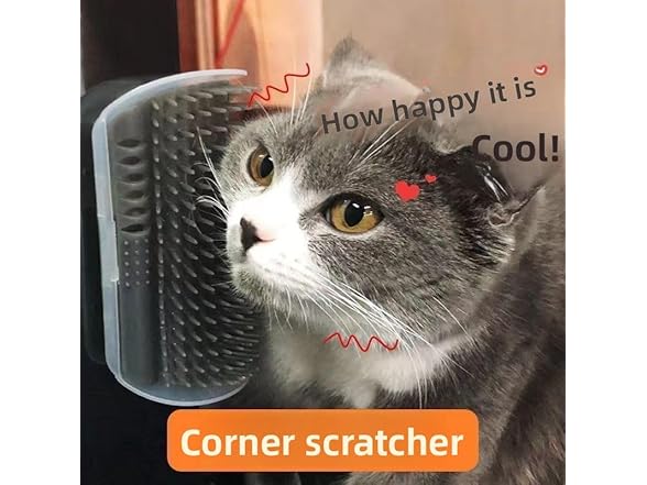 (2 Pack) Cat Corner Self Groomer Brush, Scratcher Post