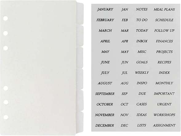 etspolt A6 Binder Dividers Plastic