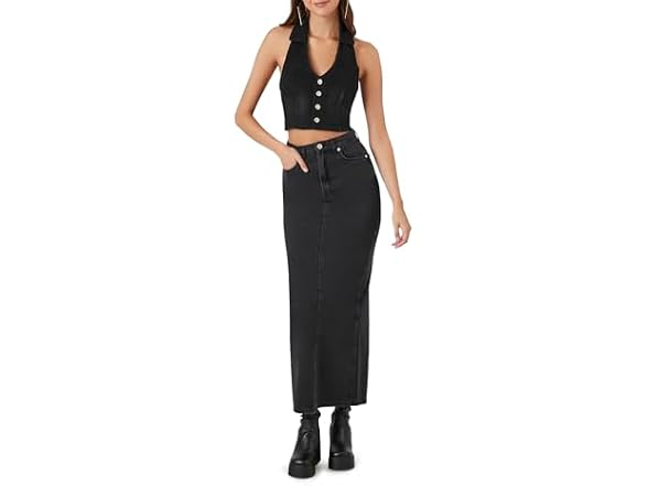 Forever 21 (M) Midi Slit Skirt