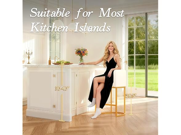 LVHOMLAX B0DKC14K5B Set 1Barstool, Off White Linen (Open Box)