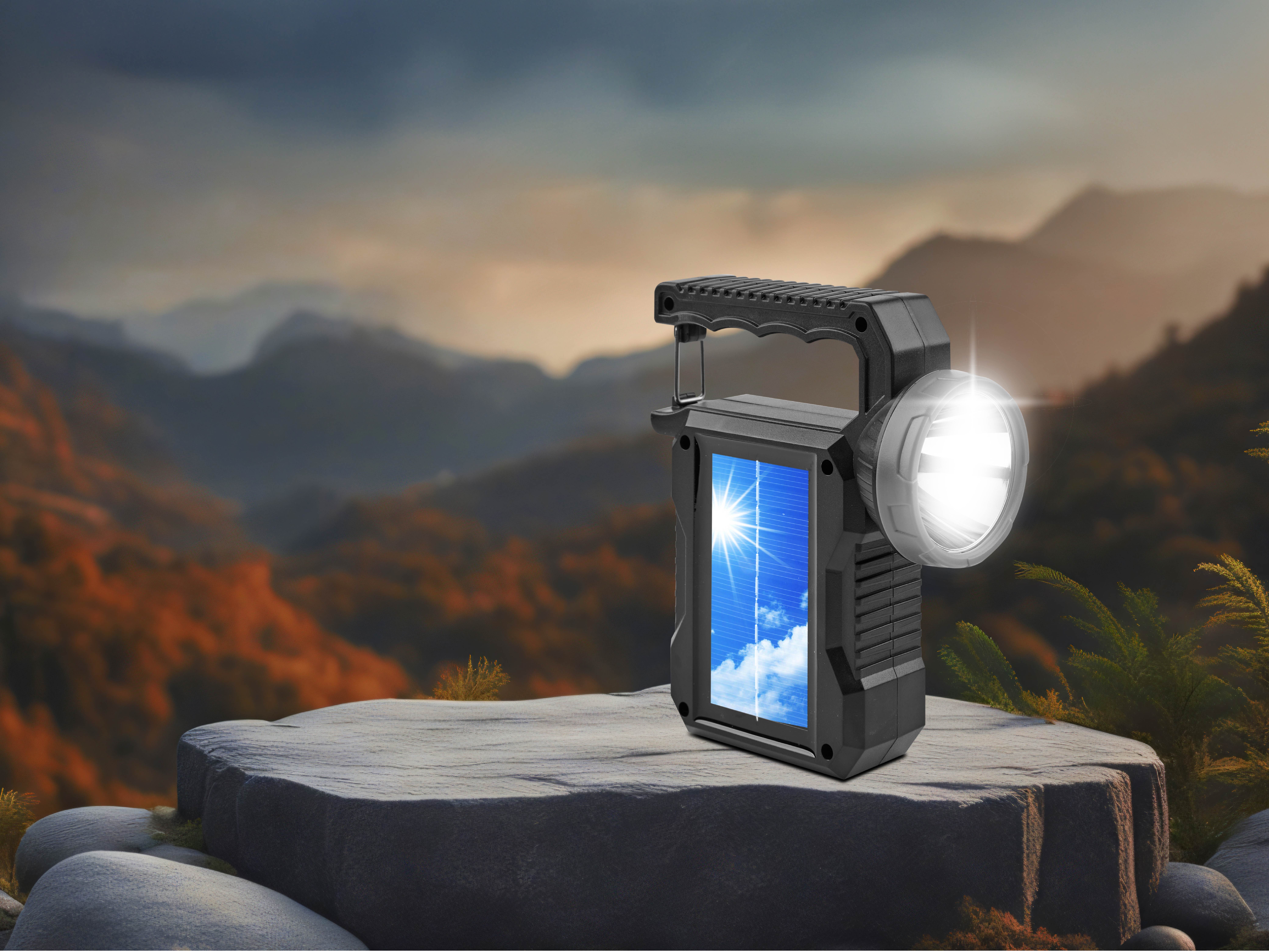 Solar Rechargeable LED Flashlight & Lantern - Gallery 11