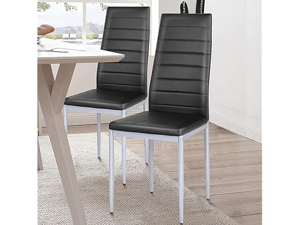 BANGTANE Set of 4 PU Leather Dining Side Chairs