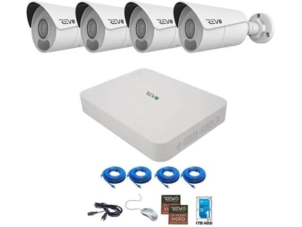 (4 Cam) Revo Ultra Blue Series 4CH 4K POE H.265 NVR System