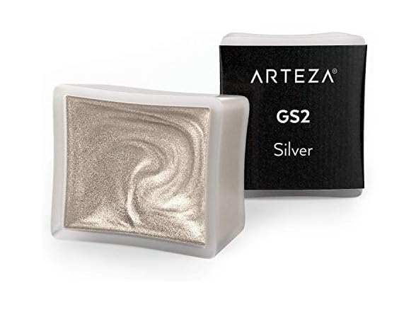 ARTEZA Metallic Watercolor Paint, Silver A701