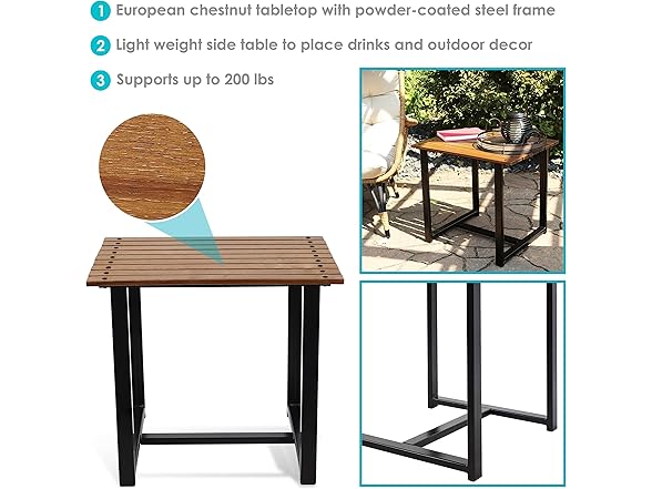 Sunnydaze Wooden Adirondack Side Table