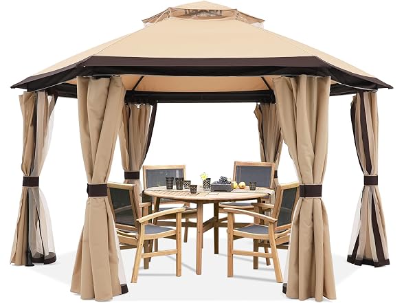 10'x10' Gazebos for Patios Outdoor Hexagonal - Gallery 2