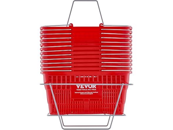 VEVOR Shopping Basket, Set of 12, 21L
