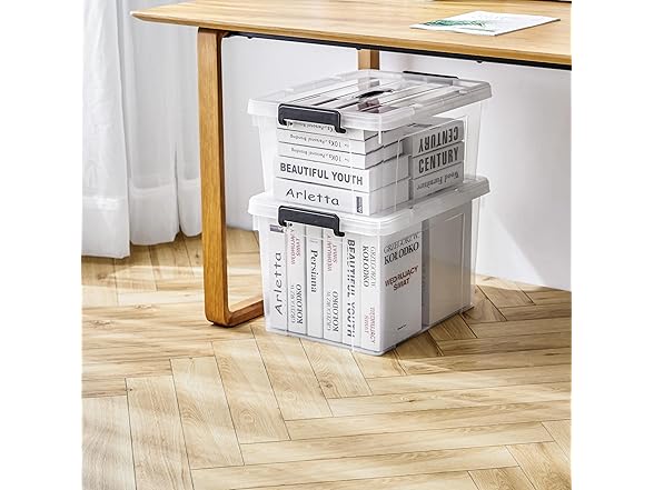 Cetomo 16Qt Plastic Storage Bins, 4-pack