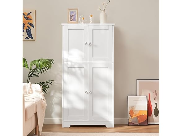 TEENFON Bathroom Floor Storage Cabinet