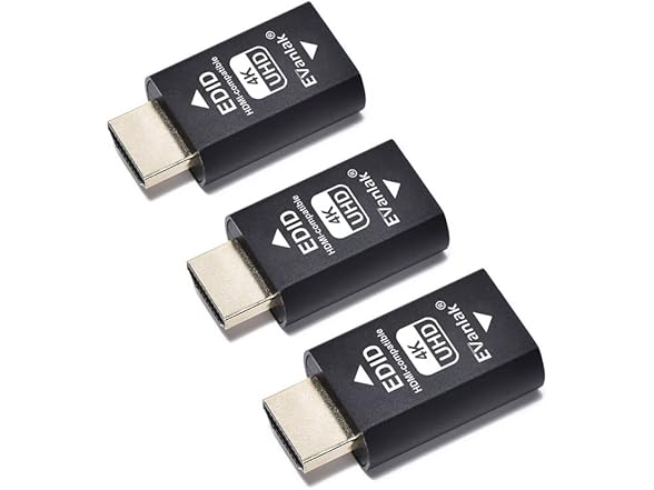(3 PACK) EVanlak Hdmi Edid 3840x2160@60Hz Emulator Passthrough