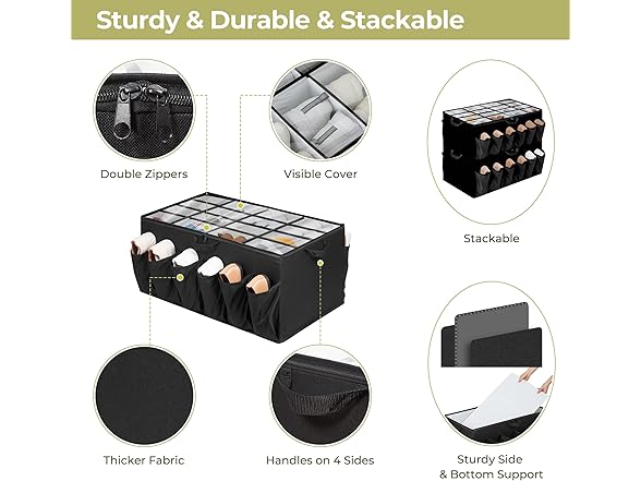 STORAGEIDEAS Extra Large Shoe Organizer Black, 2 Pack