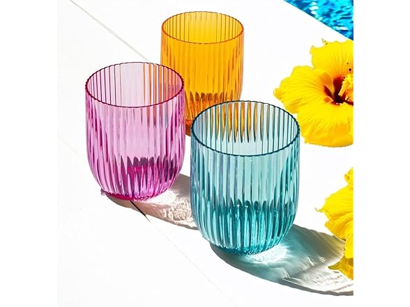 Mesa Acrylic Stemless Wine Glass 16.2oz - Set of 6