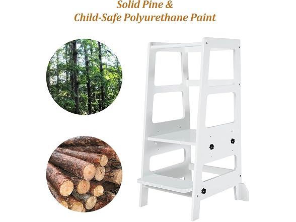 Adjustable-Height Toddler Tower Stool