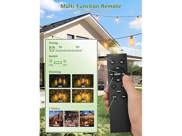 Luckstyle 100FT Solar String Lights