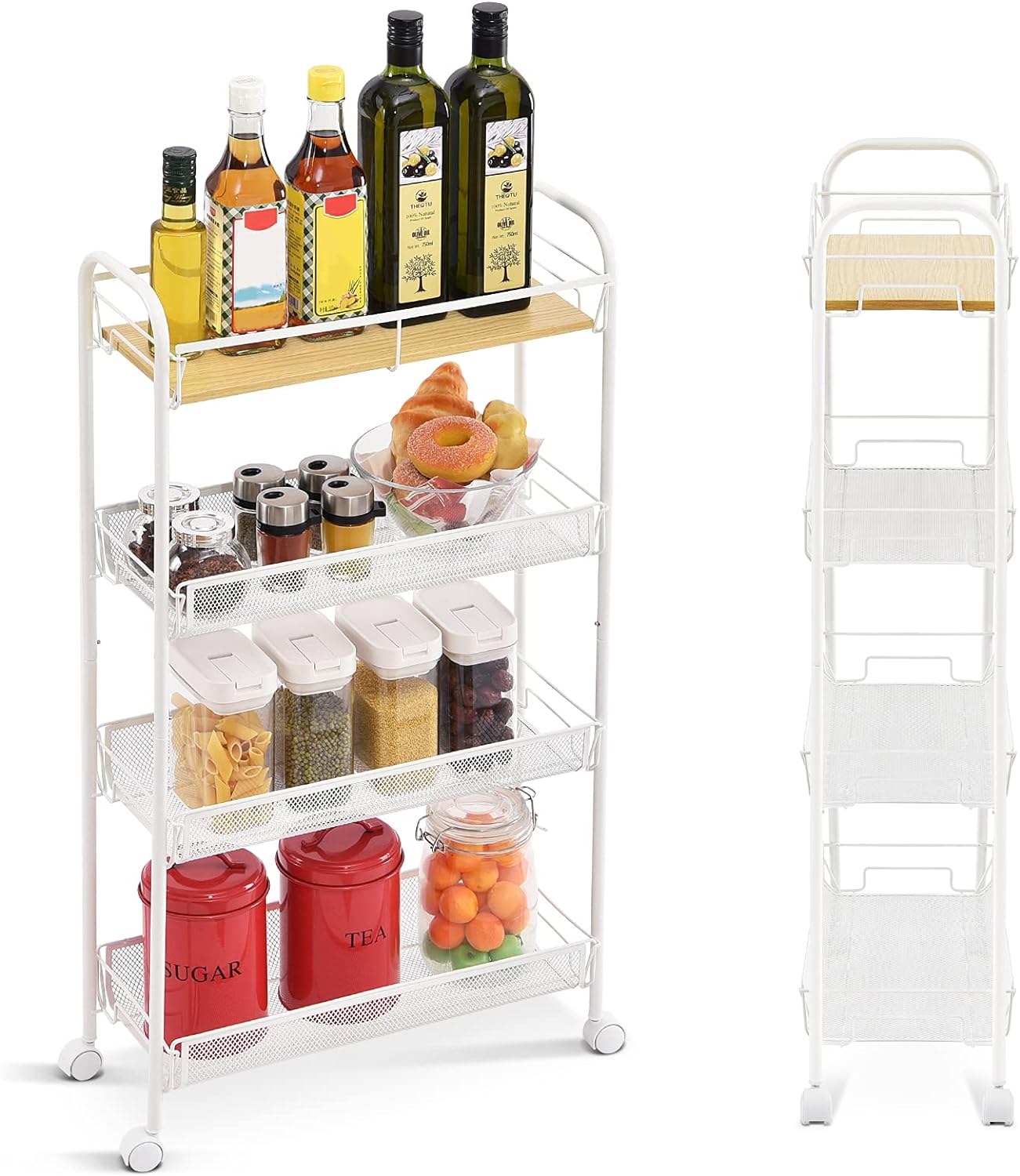 4-Tier Metal Rolling Utility Cart - Gallery 18