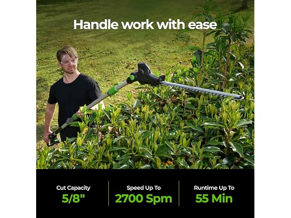 NovorikX 20V Cordless Pole Hedge Trimmer