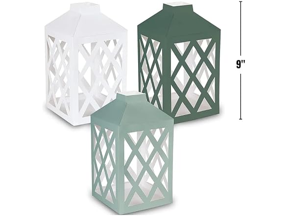 Light Green, Dark Green & White Paper Lanterns