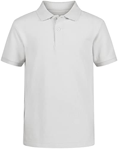 IZOD Boys' School Uniform S/S Pique Polo, White, 14-16 Husky