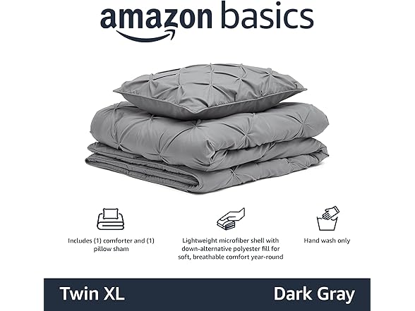 Amazon Basics 2 Piece Soft, Lightweight Down- Twin