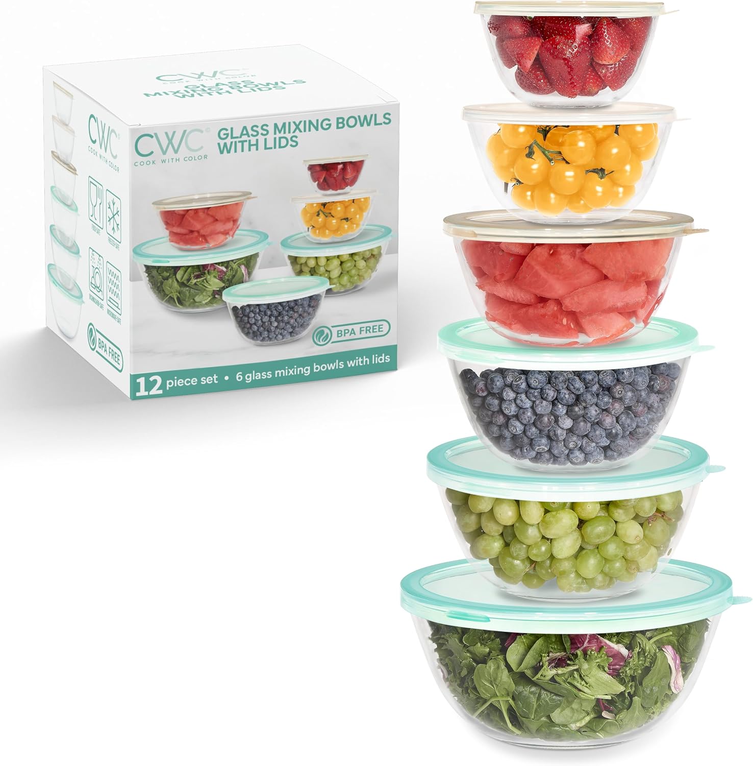 12 Pc Glass Mixing Bowl Set - Gallery 22