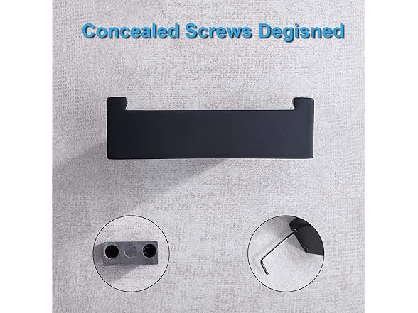TASTOS Bathroom Hooks Matte Black 2pk
