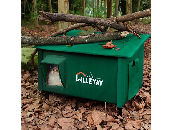 WLLEYAY Collapsible Heated Cat House