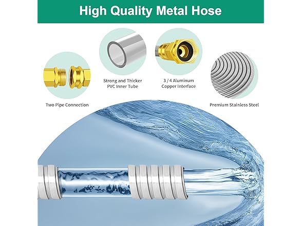 iGarden Metal Garden Hose 100FT
