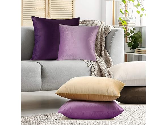 Nestl Throw Pillow Covers, Cozy Velvet, Set of 4