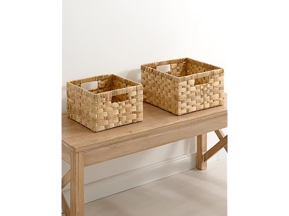 Set of 2 Wicker Basket With Handles