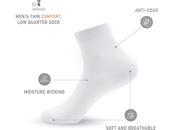 SERISIMPLE W0262 Men's Quarter Thin Ankle High Socks