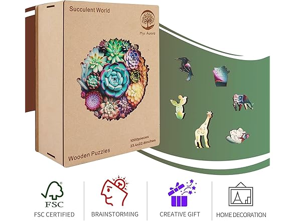 1000 Pcs Wooden Plant Puzzle