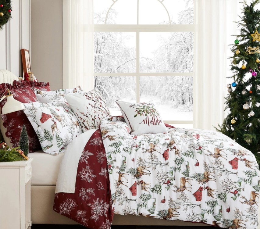 Southshore Fine Linens White Christmas 7-Piece Comforter Twin Set - Gallery 4