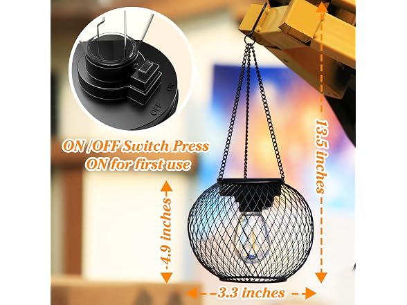 KagoLing Solar Lantern 2Pk, Black