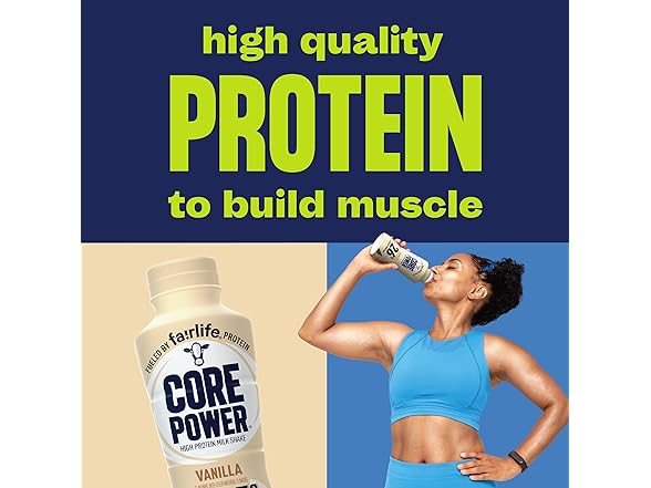12PK Core Power Protein Shake, Vanilla, 26g Bottle