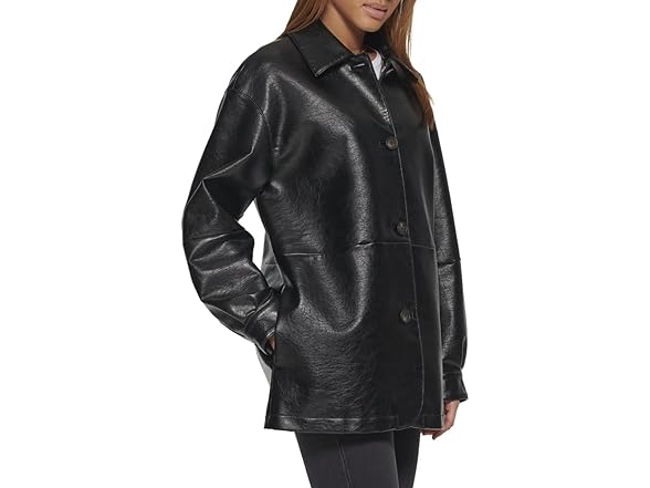 Levi's Black Leather Blazer (L)