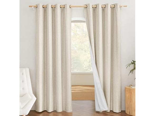 NICETOWN 100% Blackout Linen Curtains