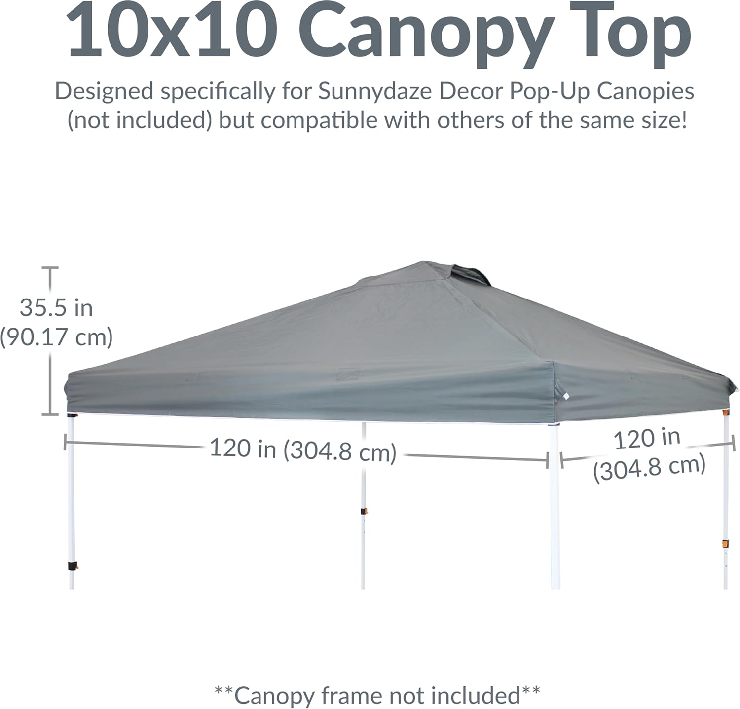 Sunnydaze Premium Canopy Shade w/ Vent 10ft - Gallery 12